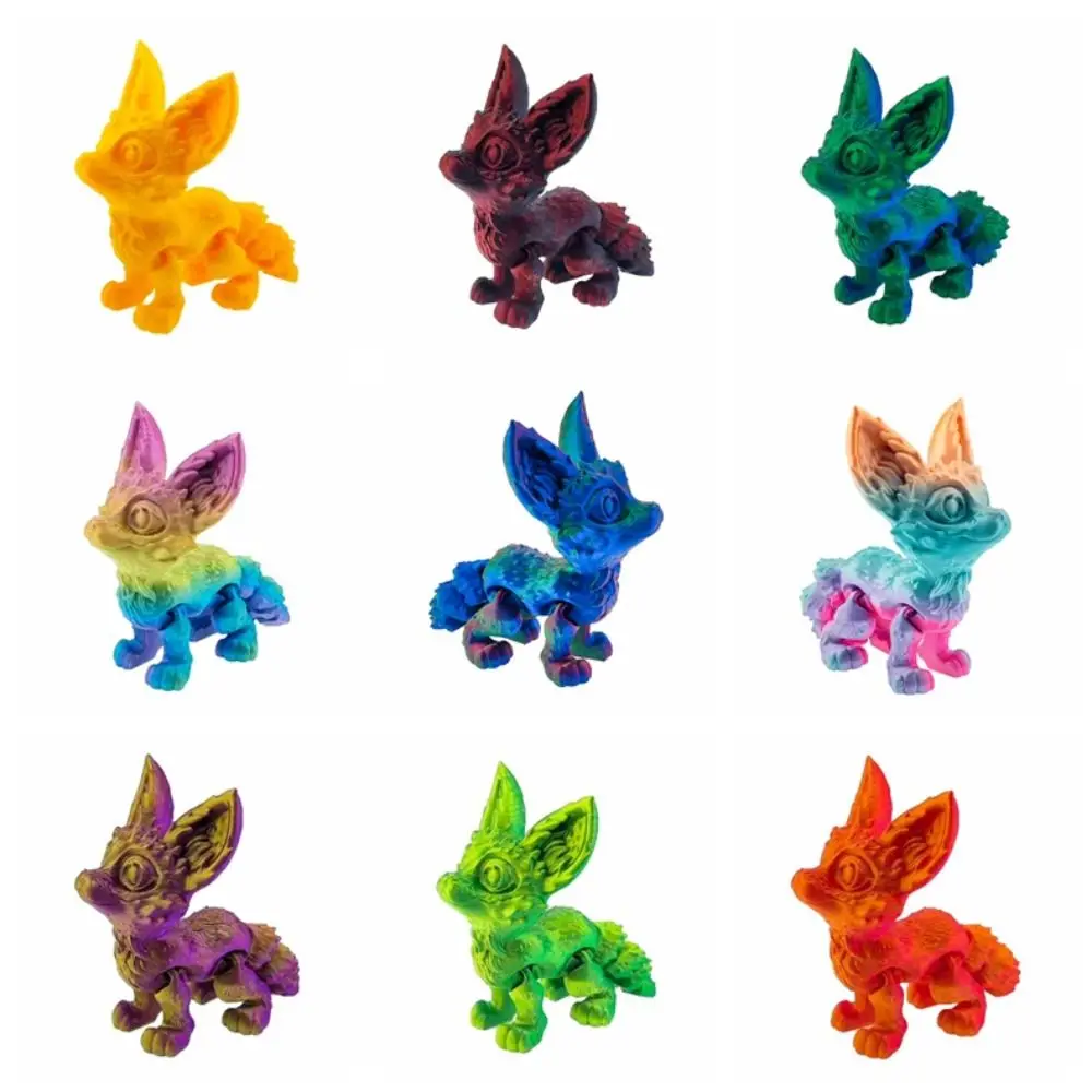 

Creative 12CM 3D Printing Little Fox Movable Joint Lifelike Handmade Gift Simulation Eco-friendly Fox Figures Kids Gift