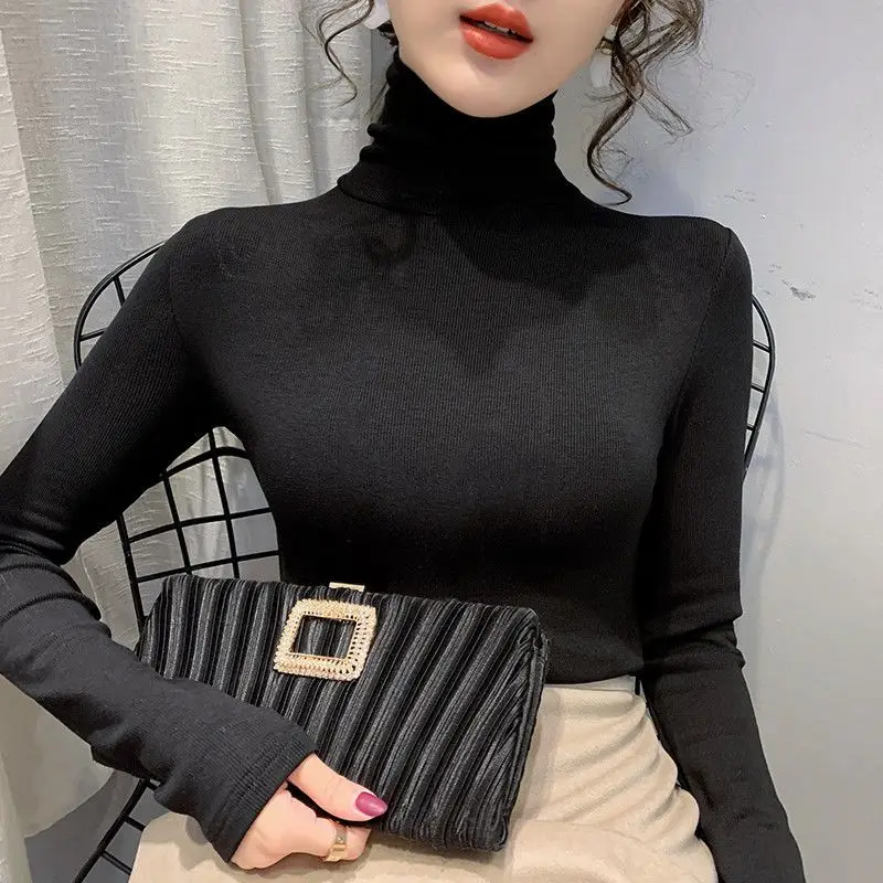 

Thickened Warm Bottoming Shirt Women's Autumn Female New Turtleneck T-shirt Top Ladies Thermal Underwear Inner Tops G638