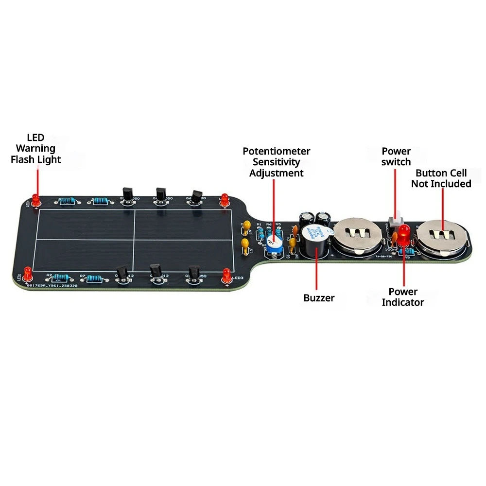DC6V Handheld Metal Detector DIY Kit Electronic Soldering Practice Circuit Board Solder Part for Student Welding Training