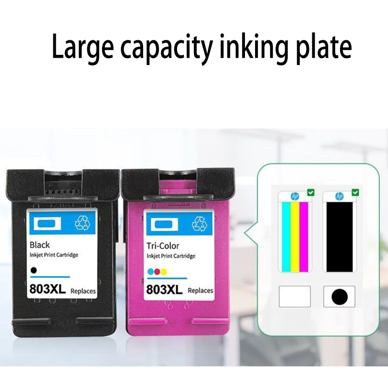 Inkjet Printer Cartridge Replacement for HP 803 XL 803XL Works with 1112 2132 1110 2130 2621 2623 Deskjet L21D