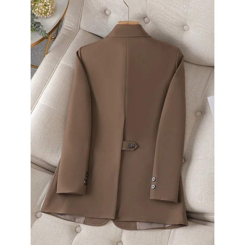 Fashion Pink Women Suit Blazer Coffee Black Solid Color Long Sleeve Single Breasted Slim Jacket Coat Female Office Lady Outfit