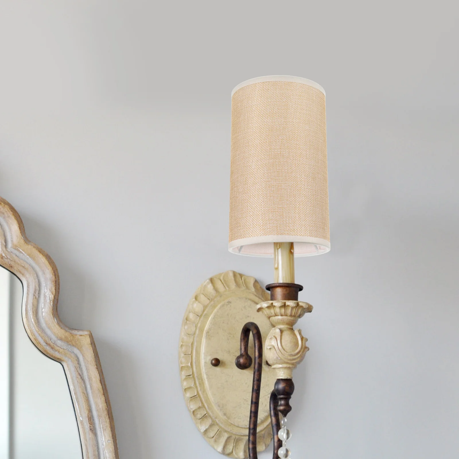 Pantalla de tela colgante para oficina, bombillas Led, cilindro, tambor, escritorio de Metal, aleación de aluminio anticaída