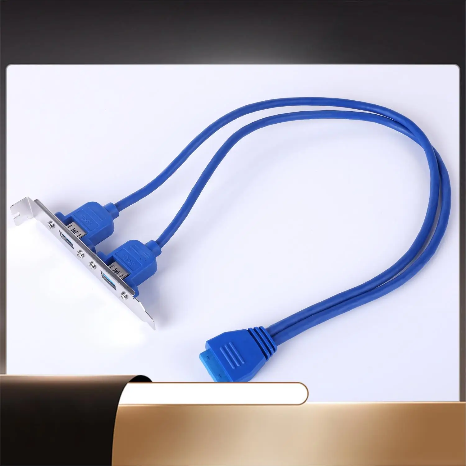 

Двухпортовый кабельный разъем с 20-контактным разъемом USB 3.0, удлиненный порт USB 3.0 на материнской плате с корпусом компьютера Bezel-N35R