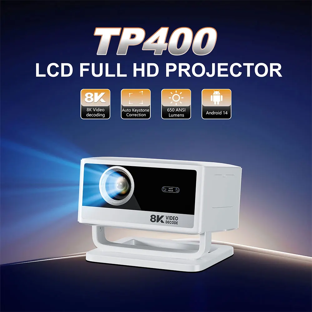 Topleo Home Cinema Projector Smart Android Projector Video Outdoor Headlight Home Theater 4k Mini Portable Projector