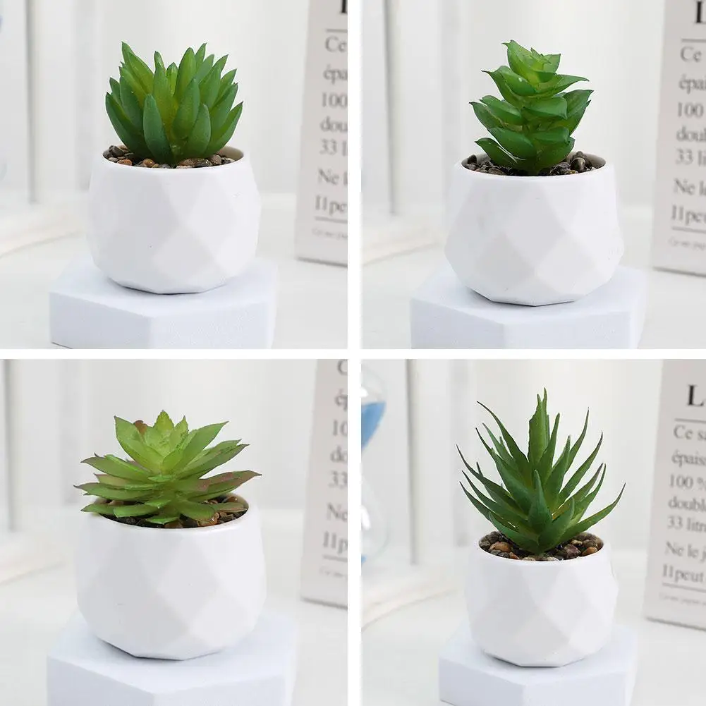 Simulated Artificial Succulent Plants Mini Evergreen Decor Bonsai Supplies Silicone Plants Household Succulent Fake Cactus J5p5