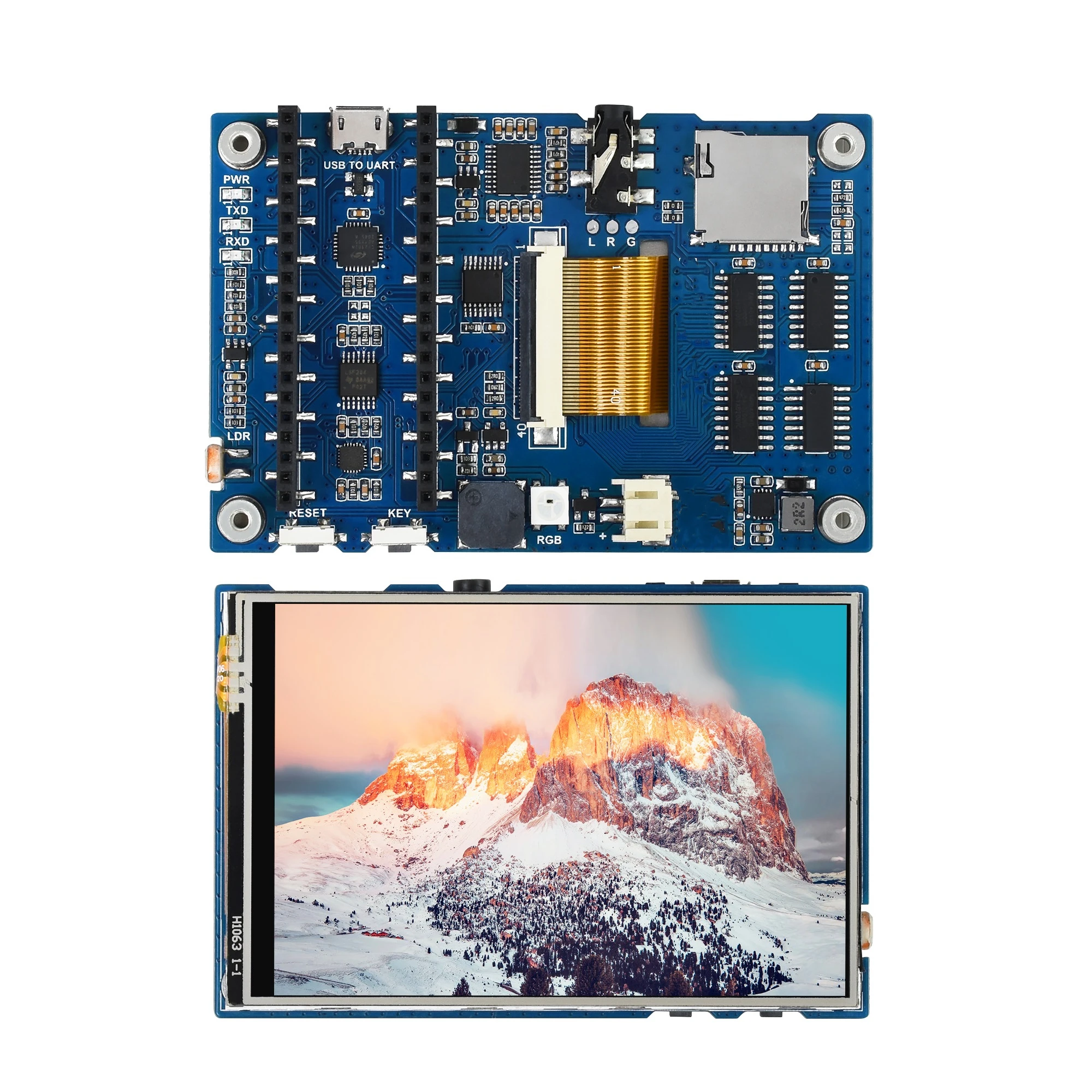 

Pico evaluation board, rich on-board RP2040 on-chip peripheral, 65K color IPS screen, 3.5mm audio interface, Micro SD card slot