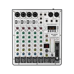 6-Channel Audio Mixer, DJ Mixer with USB Audio Interface, Bluetooth Function, 16 DSP Effects, and 3-Band EQ (ARMX-6)
