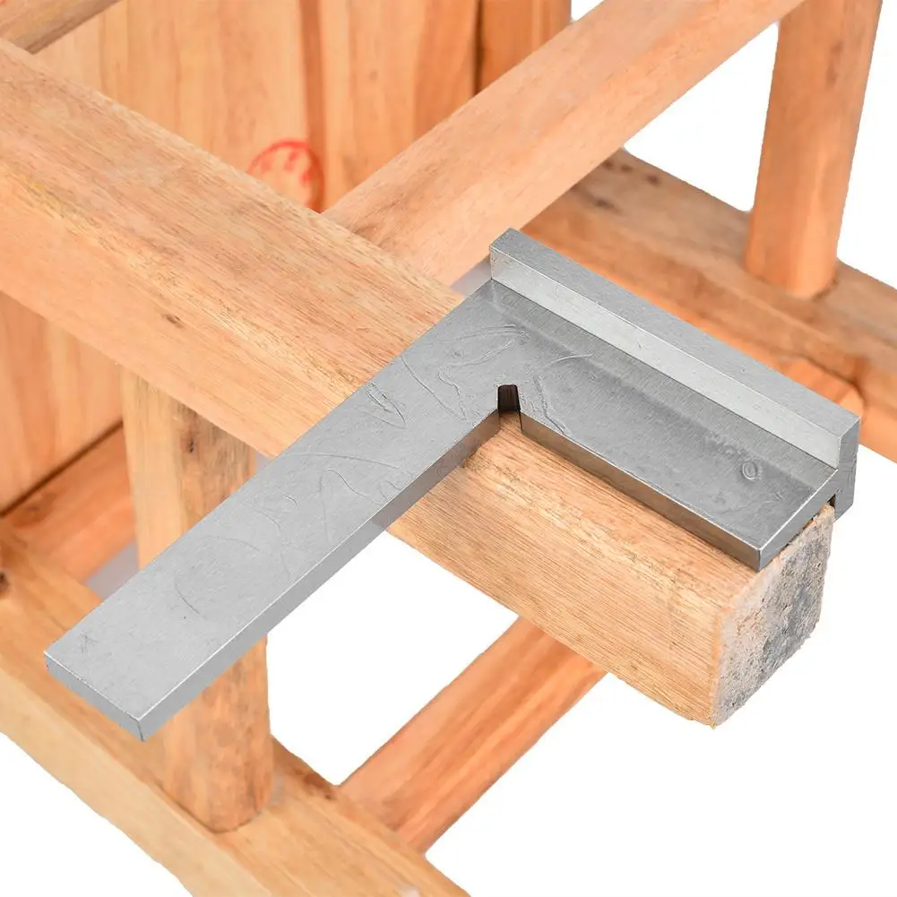 أداة قياس مهندس مسطرة زاوية من الفولاذ المقاوم للصدأ بزاوية 90 درجة للقياسات الدقيقة #3