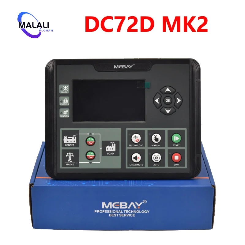 

Контроллер генератора Mebay DC70D DC72D DC70DR DC72DR, ЖК-дисплей, самозапуск, панель управления дизельным двигателем