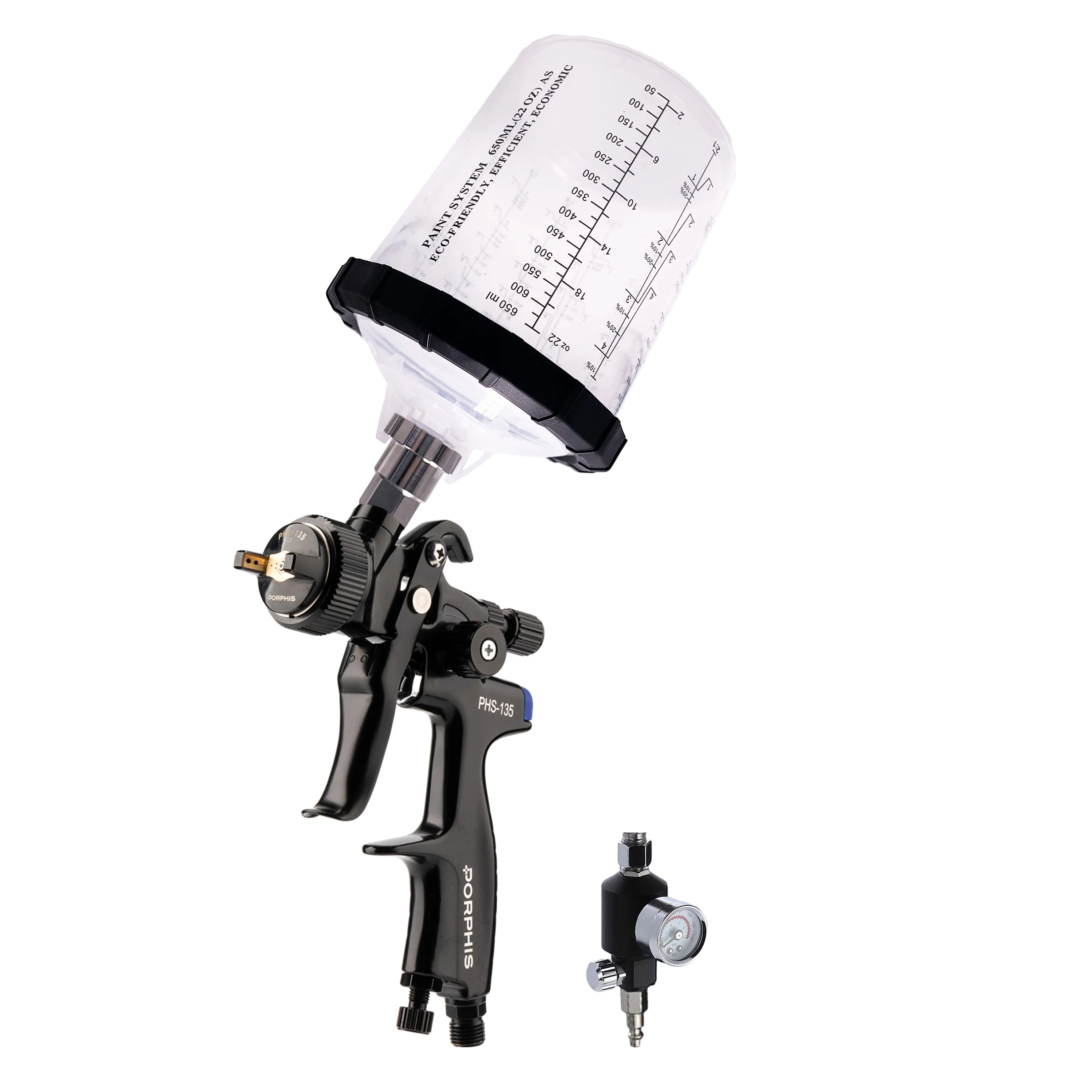 

PORPHIS PHS-135B Professional MP 1.3mm Nozzle Spray Gun Pneumatic Air Paint Sprayer With Paint Mixing Cups For Car Painting Kit