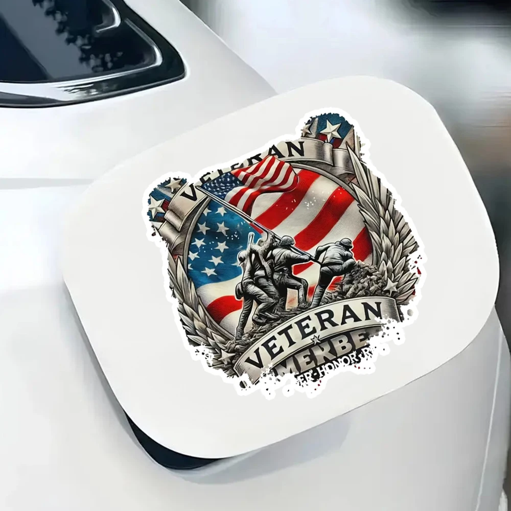 Patriotic Outline Paint Car Sticker, Suitable for Laptop, Car, Truck, Van, SUV, Motorcycle, Wall, Bumper, Window