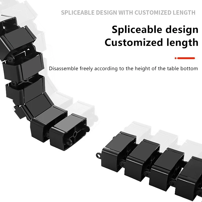 Organizzazione del cavo del serpente del punto di lavoro del rivestimento del cavo del nucleo del filo da 78 cm sotto il canale di protezione del cavo della scrivania