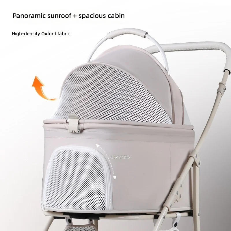 Bestseller Metal Pet Stroller for Cats and Small Dogs Lightweight Portable Foldable for Outings