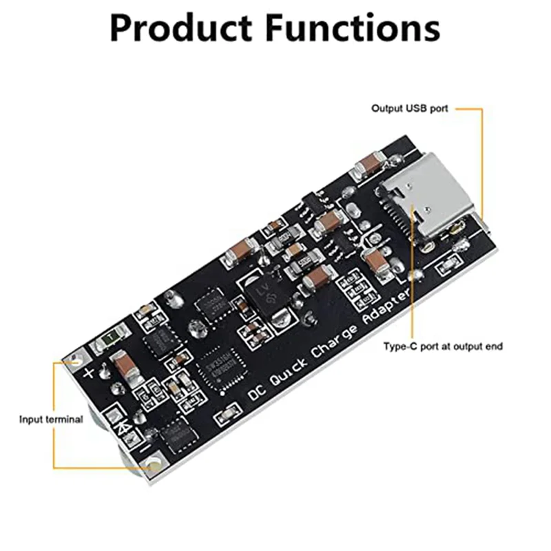 Módulo de alimentación reductor de carga rápida, dispositivo de 60W, 6-35V, CC A USB tipo C, PD 3,0, QC4.0 + y Tipo A, QC3.0, 12V, 24V, 3 piezas