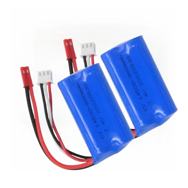 بطارية ليثيوم 7.4 فولت 800 مللي أمبير في الساعة لبطارية قارب التحكم عن بعد WLtoys WL917 قطع غيار البطارية 14500