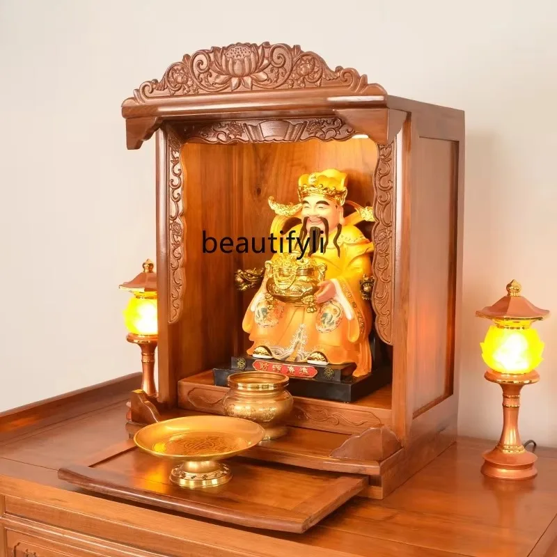 01A Buddhist Altar Cabinet, Buddha Statue Cabinet, Wall-Mounted Altar, Household Offering Table
