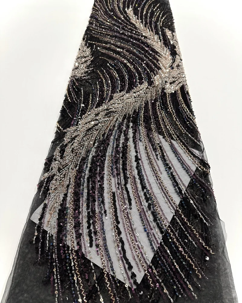 Африканское нигерийское французское сетчатое кружево с бисером и блестками, высокое качество, 2021, кружево с вышивкой и блестками, кружево для свадебных платьев для женщин