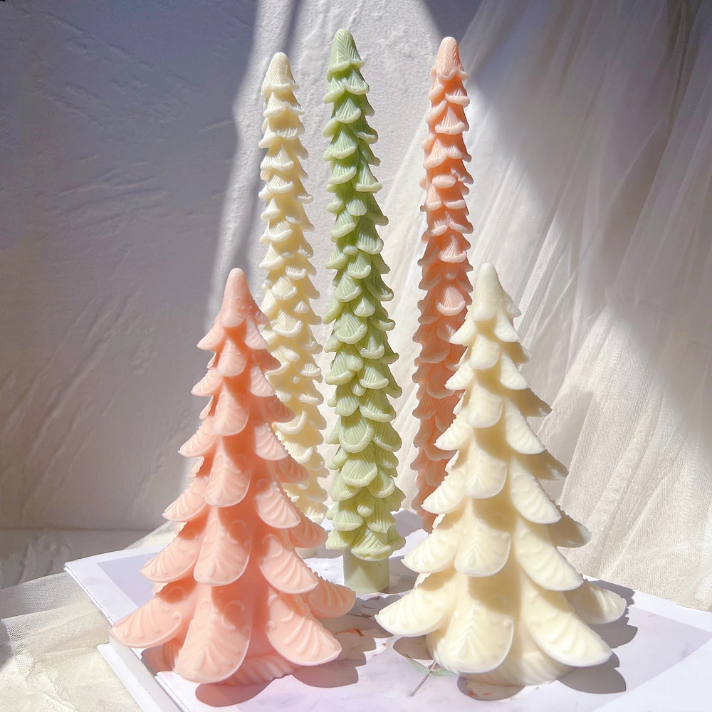 Christmas Tree Candle Silicone Mold Christmas Home Decor Taper Silicone Mold Dinner Wax Silicone Candle Mould