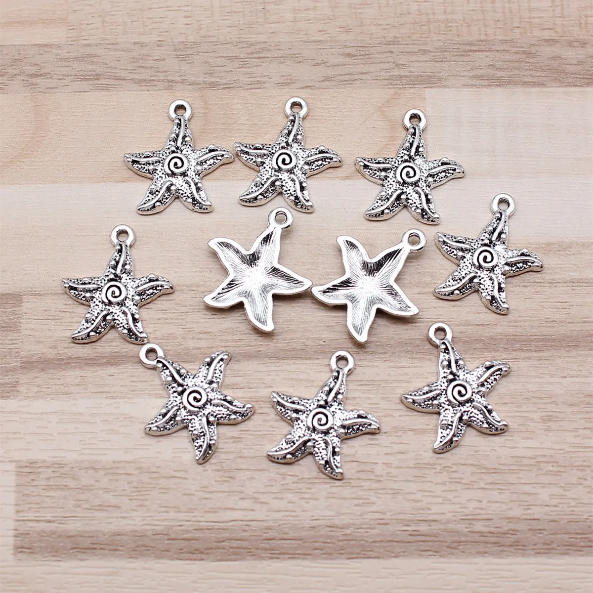 IFOCUS 10pcs/Lot Starfish Charms For DIY Jewelry Making Zinc Alloy 18x20mm/0.71x0.79inch