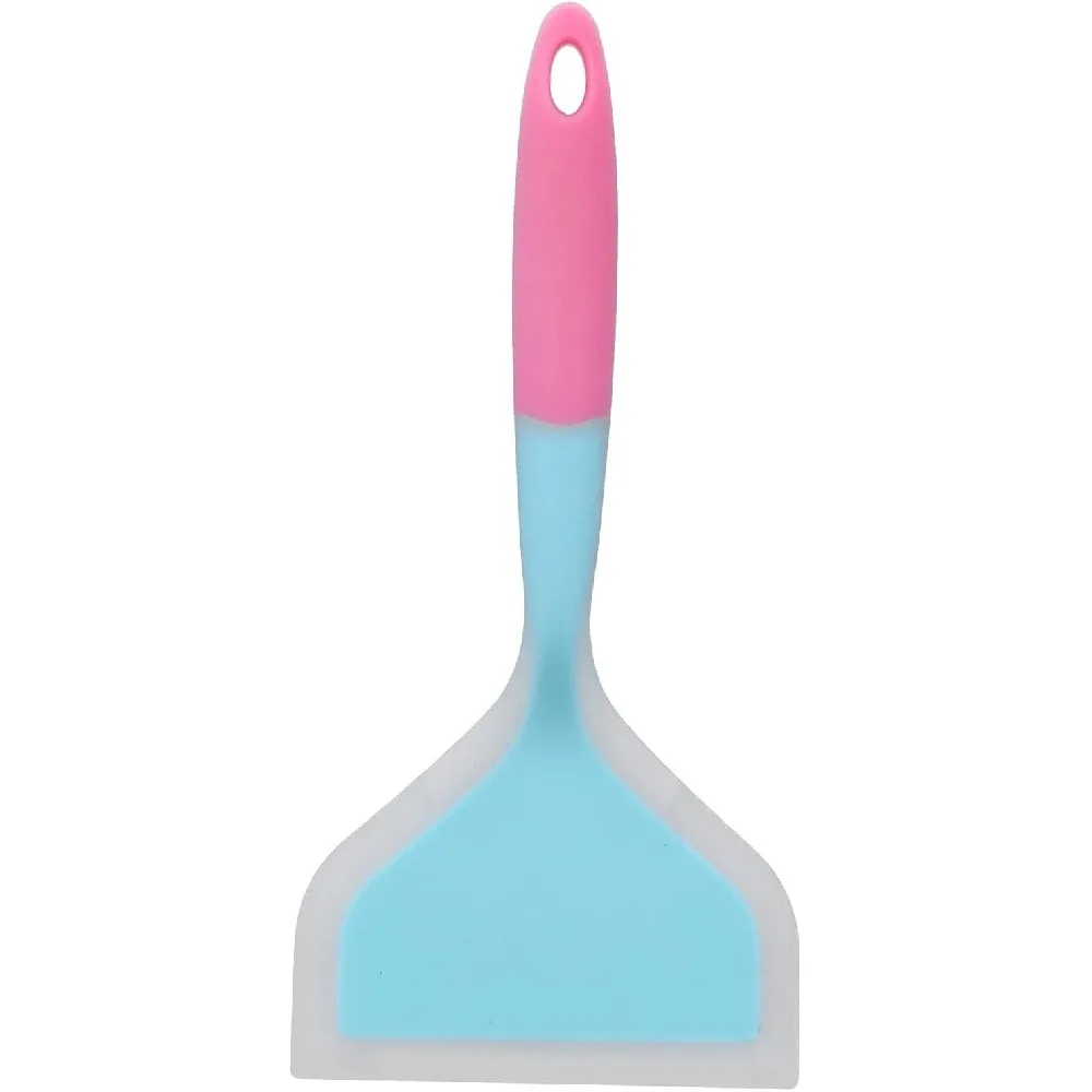Silicone Spatula, Heat Resistant Non-Stick Cooking Turner with Wide Shovel Surface, Ergonomic One-Piece Silicone Handle for Kitchen Use (Random Color)