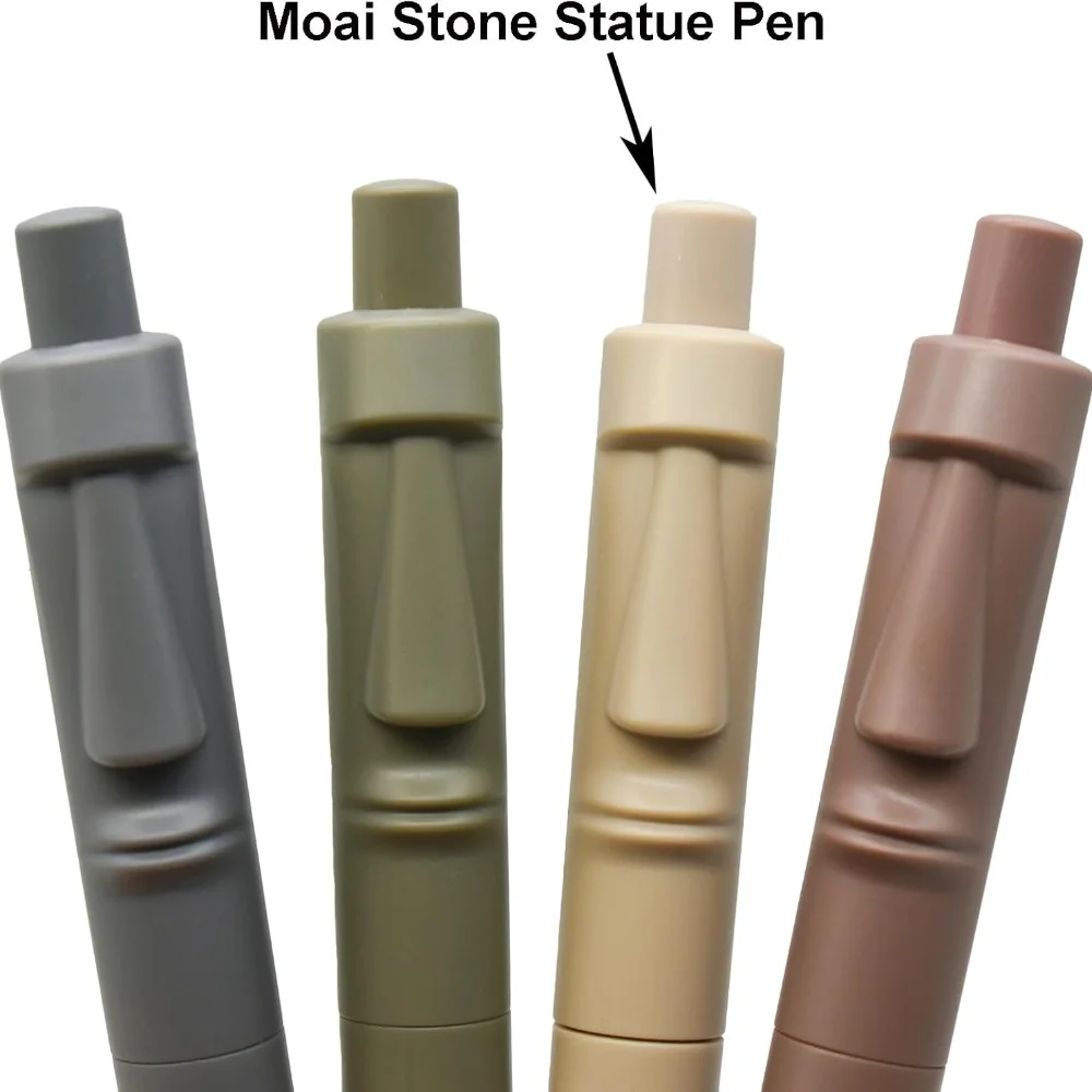 12 шт. гелевые ручки-роллеры, выдвижная каменная статуя моаи, ручка, пасхальные стержни большой емкости, черные чернила для школьной вечеринки, офиса