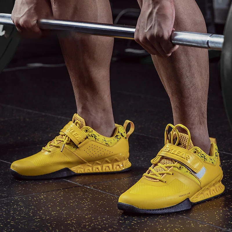 2025 New Hook Loop Gym Weight Lifting Boots Size 36-46 Men Women Fitness Squat Shoes 3cm Heel Hard Pull Shoes