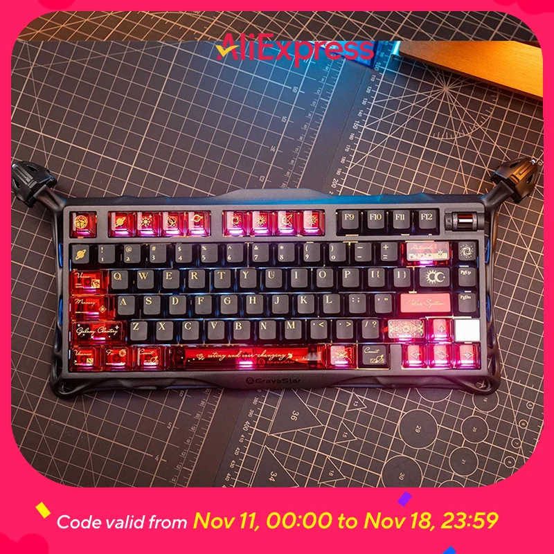 

Echome Solar System Theme Keycaps Custom Cool PBT +PC Artisan Mechanical Keyboard Key Caps 192keys Cherry Profile Keycap Gift