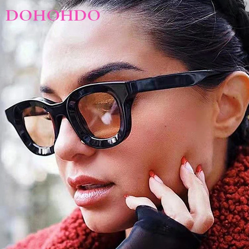 

Luxury Brand Designer Small Frame Circular Women Men Sunglasses Fashion Thick Frame Glasses Female Outdoor Travel Shades UV400