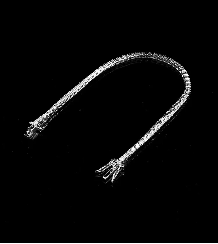 

EUREKA 2MM Moissanite Tennis Bracelet Full Diamond GRA 925 Sterling Silver Wedding Party Jewelry Bracelets for Women Man