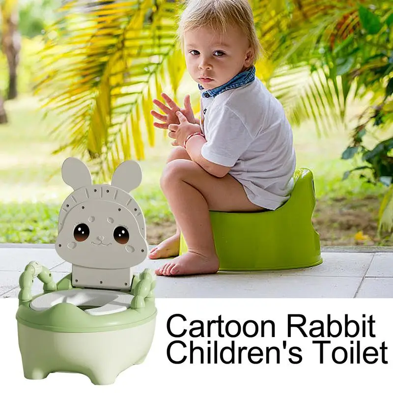 Cartoon Rabbit Kids Potty Training Toilet with Slip-Resistant Base Kid Drawer-type Toilet Seat With Handle Portable Travel Potty