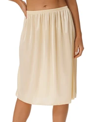 Womens Solid Color Underskirt Smooth Elastic Waistband Petticoat Inner Lining Skirt Party Prom Wedding Bridesmaid Dress Skirts