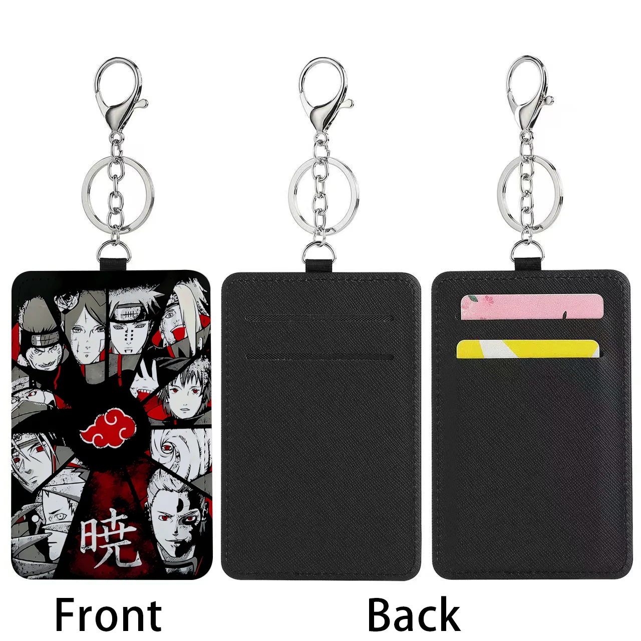 Naruto Portable Transportation Bus Card Holder Boy Keychain Work ID Badge Travel Backpack Bag Card Holders Man Keychains Wallet