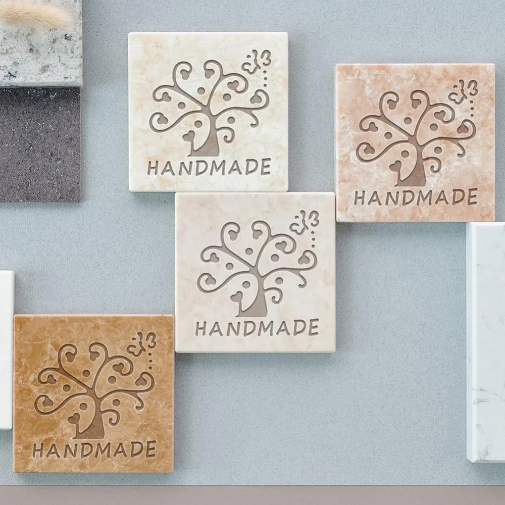 Handmade Soap Stamp Flower Acrylic Stamp with Handle Tree Soap Embossing Stamp Soap Chapter Imprint Stamp for Handmade Soap