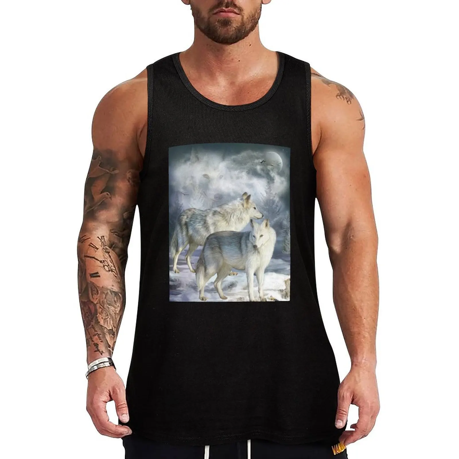 

Wolves In Winter Tank Top Fitness Tank Top Lightweight Breathable Gym Shirt