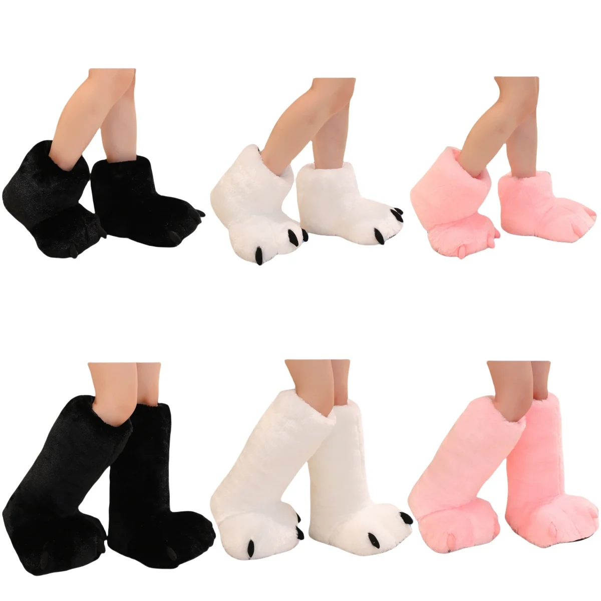 

Милые сапоги TALONS из искусственного меха с пушистыми когтями, аксессуары для костюмов на Хэллоуин, креативные женские теплые тапочки Kawaii для косплея