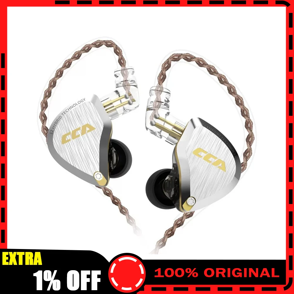 CCA C12 Wired Headphones Double Capacitance Moving Coil Unit Esports Headset High Analytical Balanced Moving Iron Light Weight