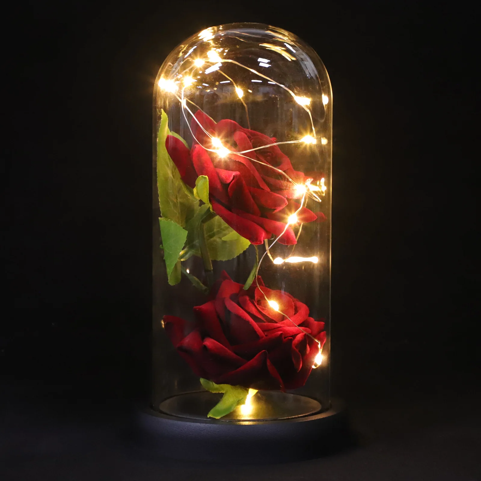 

Glass Dome Rose Light Up Artificial Flower Romantic Gift for Mothers Day Valentines Wedding Decor Rose in Glass Dome