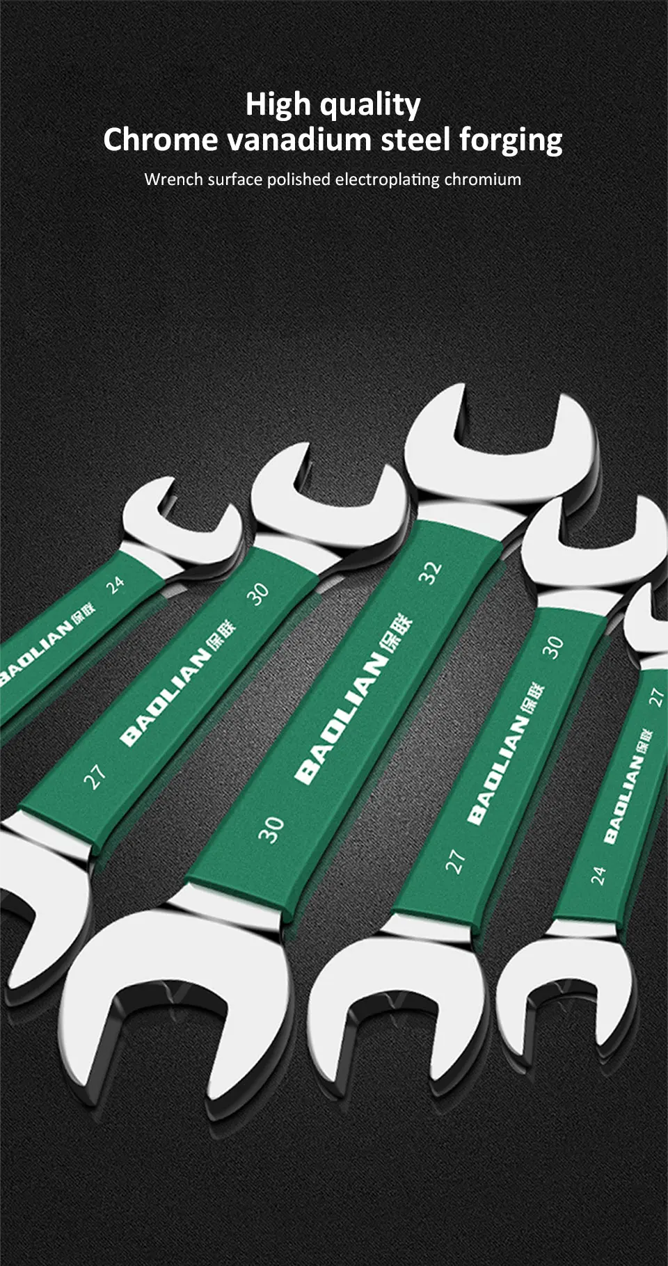6-32mm Doppel Offene Ende Kombination Schlüssel Chrom Vanadium Geöffnet Hex Spanner Haushalt Auto Reparatur Hand Werkzeuge Heimgebrauch schlüssel – Detail 6