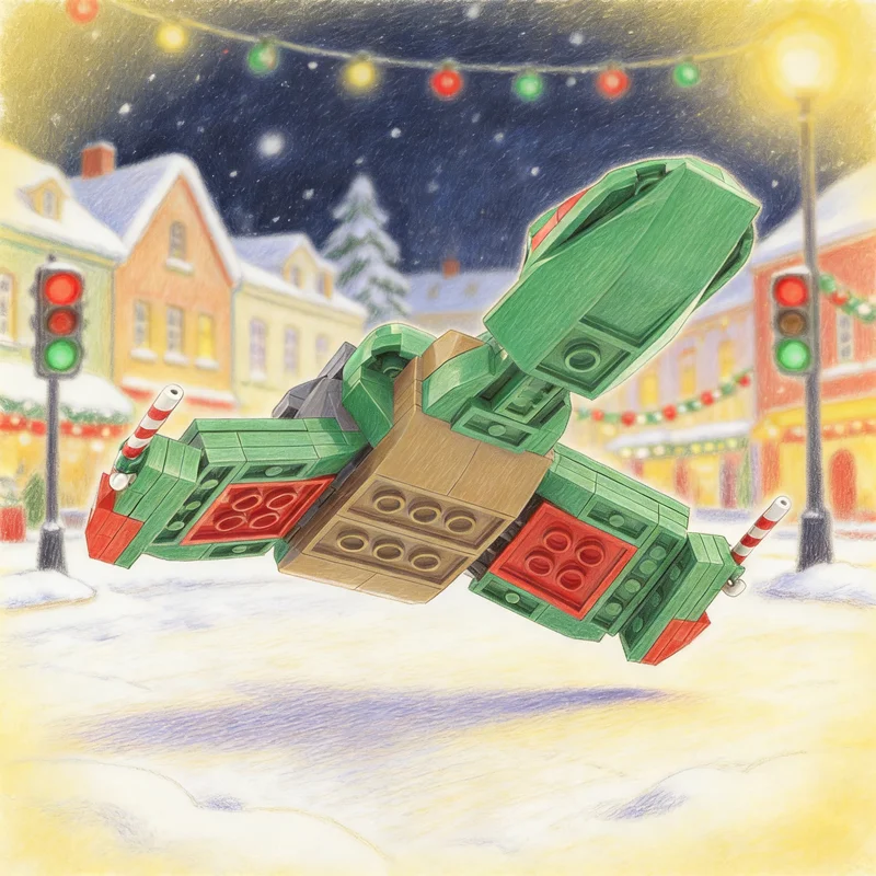 

211 деталей MOC: Конструктор «Кригонская птица на санях» — Сезонная рождественская модель, креативный подарок, декор для сборки и демонстрации