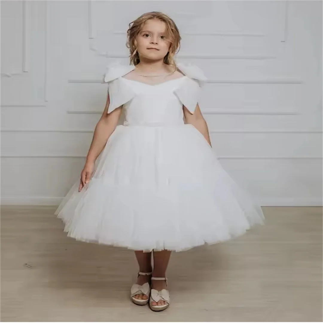 Flower Girl Dress Lovely Holy White Wedding Dress Lace Princess Beauty Pageant Birthday Gift First Communion Gowns