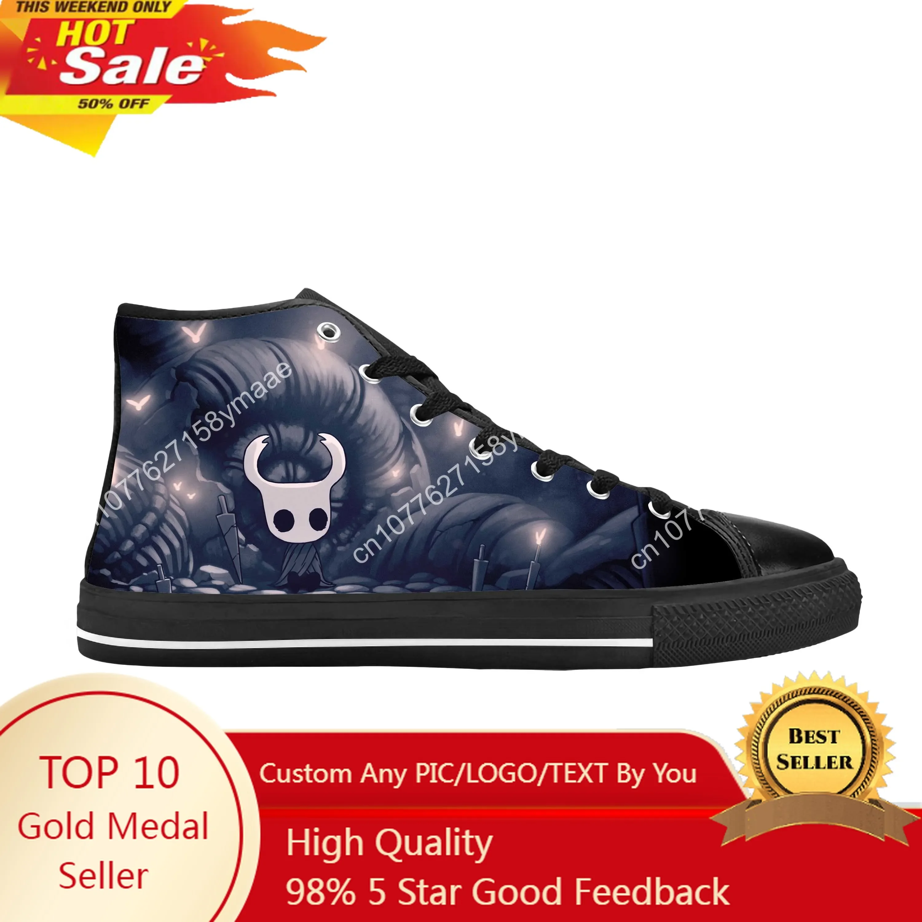 

Knight Anime Cartoon Manga Comic Game Hollow Cool Casual Cloth Shoes High Top Comfortable Breathable 3D Print Men Women Sneakers