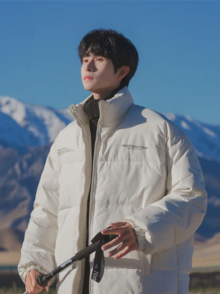 

Warm Cotton Jaet Men's Autumn Winter 2024 New Oversize down Cotton Coat Trendy Loose Couple Outerwear Youth Casual Sle