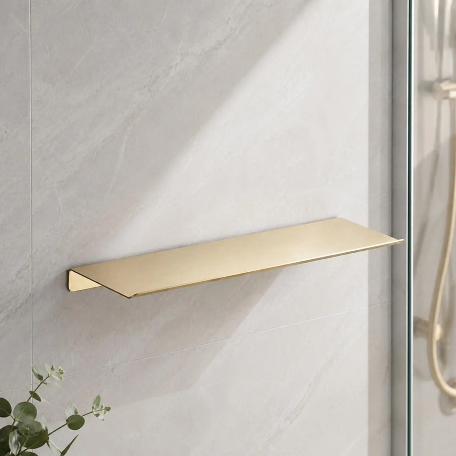 Wall-Mounted Bathroom Storage Shelf Space Saving Wall Mounted Storage Organizer Shelf Gold Brushed Finish Rust Resistant