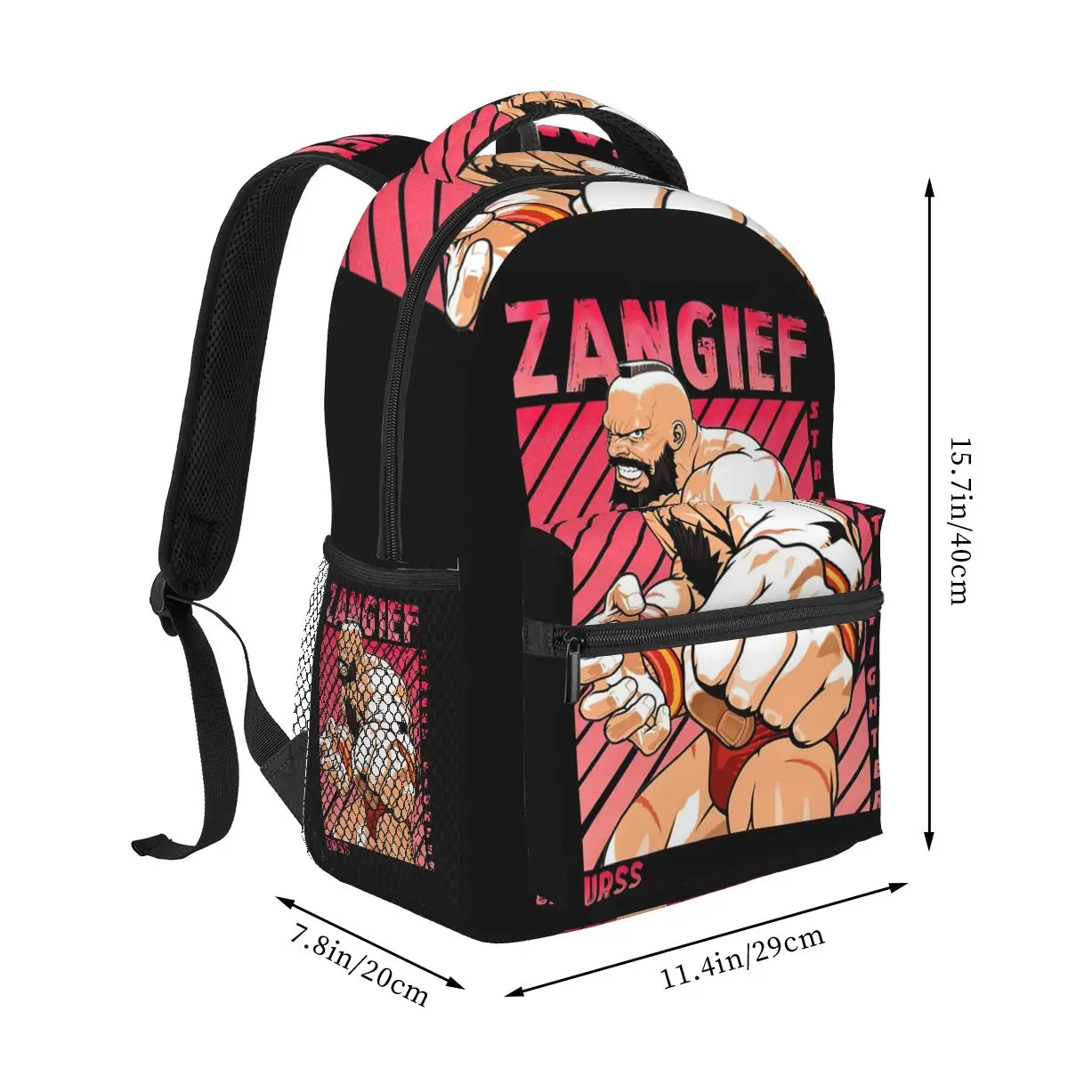 Street Fighter Zangief Student Backpack School Bag Hiking Travel Daypack for Men Women Fashion Bookbag Shoulder Bags