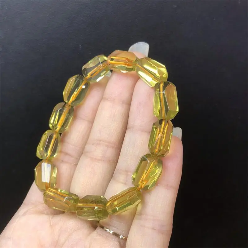

Natural Libyan Citrine Bucket Bead Bracelet Reiki Gemstone Fashion Jewelry Fengshui Women Healing Energy Gift 1pcs 8x13mm