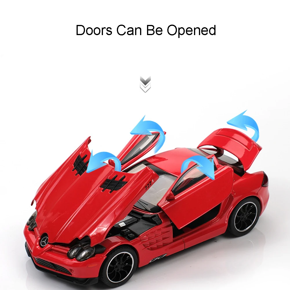 Maßstab 1:32 SLR 772S S400L Modell Spielzeugautos Legierung Druckguss Sound Licht Türen geöffnet zurückziehen Gummireifen für Kinder Lernspielzeug