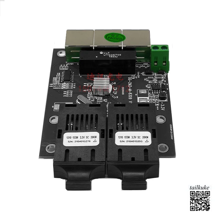 12V Mining 100Mbps Two Optical Transceiver Motherboard 24V Gigabit 2 Optical 3/4 Electrical Switch Board PCB