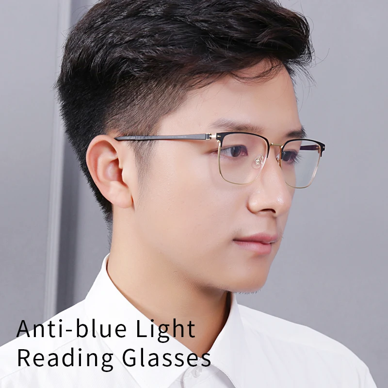 

Blue Light Blocking Reading Glasses for Stylish Metal Frame Readers, Anti Eyestrain,Anti Glare UV Filter Eyeglasses ,