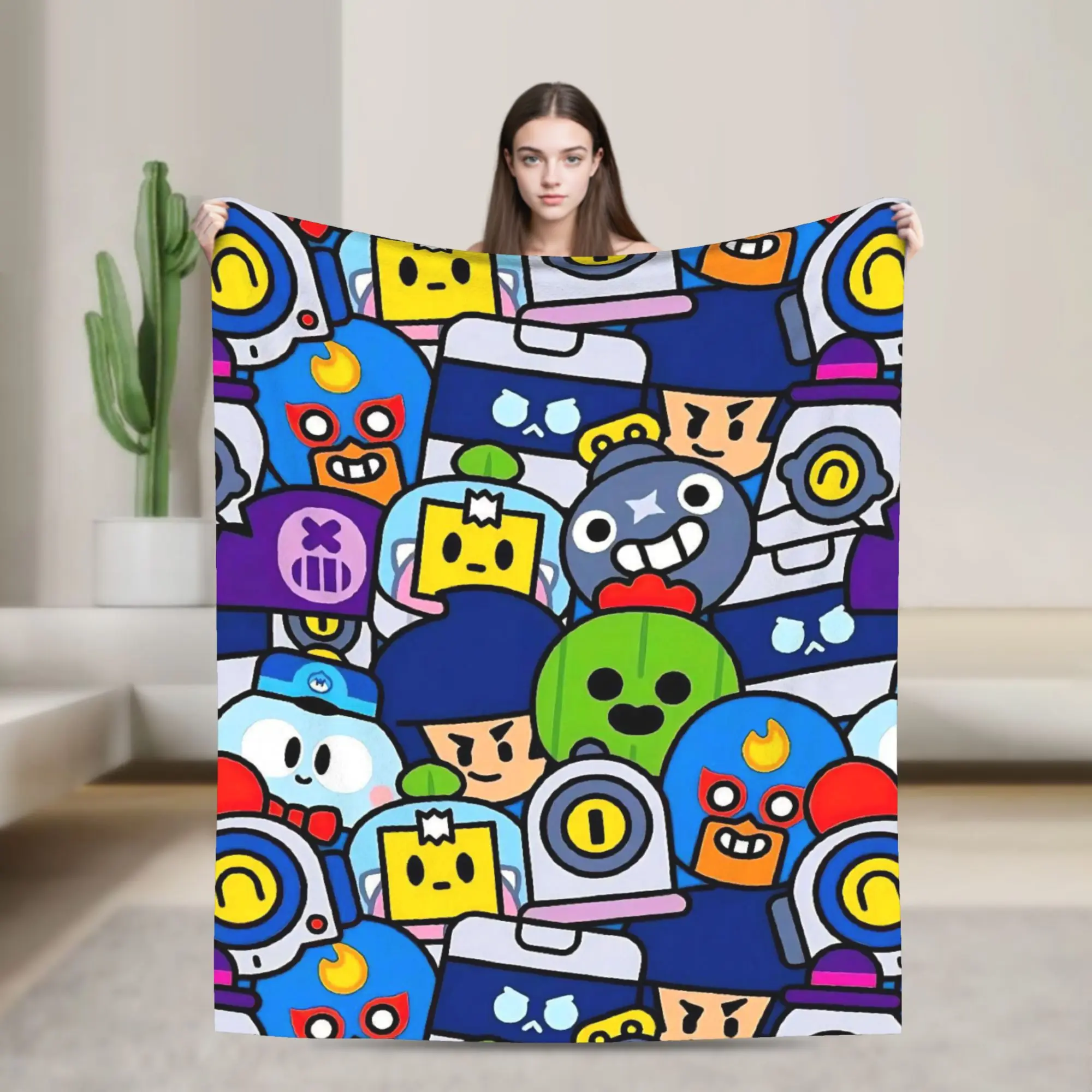 Sandy Leon Spike Game Blankets Flannel All Season  Portable Soft Throw Blankets for Bedding Office Plush Thin Quilt