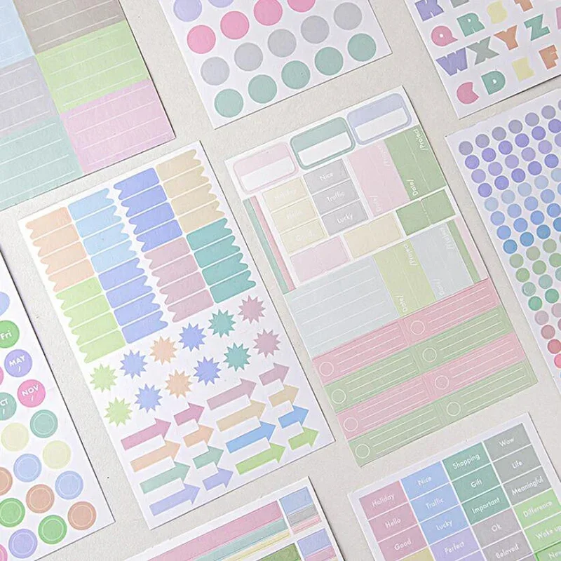 32 Vellen Multicunftion Stickers Kawaii Planner Index Labels Classificatie Nummer Datum Dagelijkse Planner Koreaanse Briefpapier